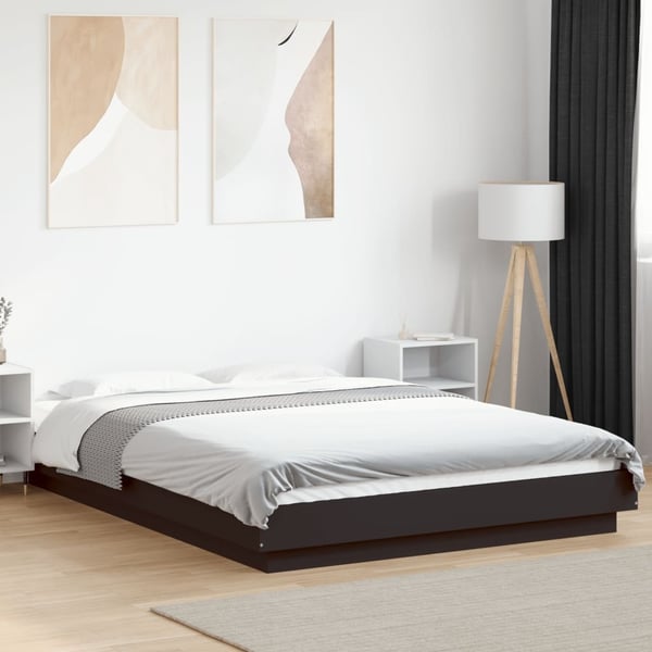 vidaXL sengestel 120x200 cm konstrueret træ sort
