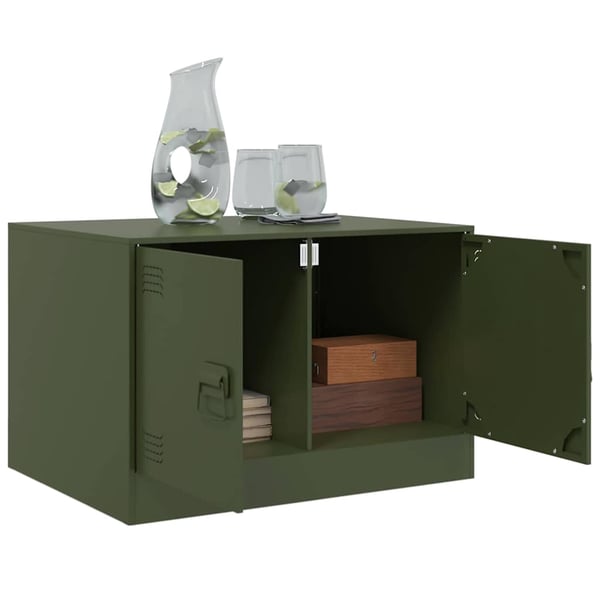 vidaXL sofabord 67x50x44 cm stål olivengrøn