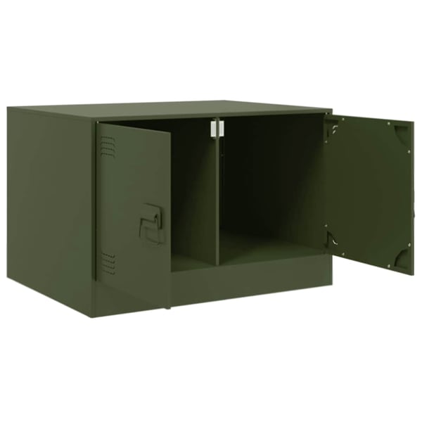 vidaXL sofabord 67x50x44 cm stål olivengrøn