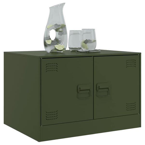 vidaXL sofabord 67x50x44 cm stål olivengrøn
