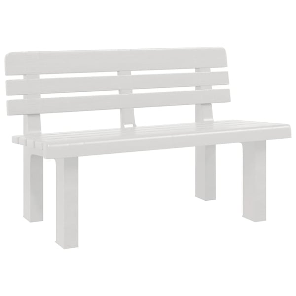 vidaXL Hagebenk hvit 110x52x71 cm polypropylen