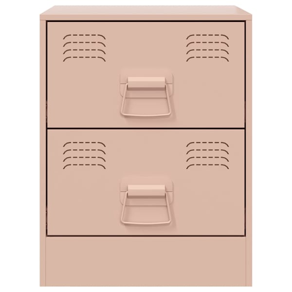 vidaXL Nattbord 2 stk rosa 34,5x39x44 cm stål