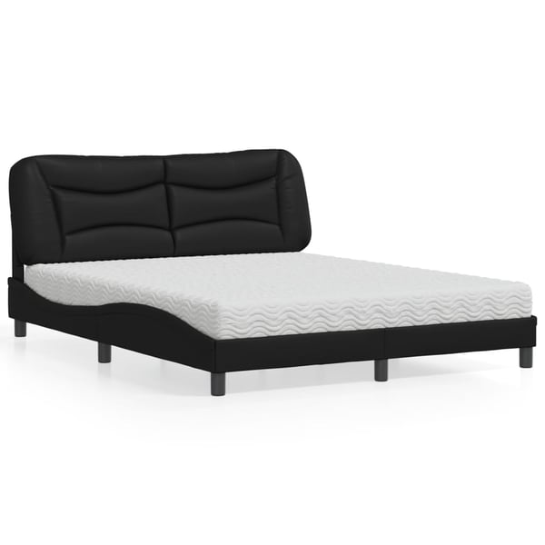 vidaXL seng med madras Hvar 160x200 cm kunstlæder sort