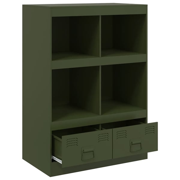 vidaXL skab 67x39x95 cm stål olivengrøn