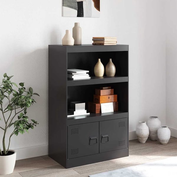 vidaXL skænk 67x39x107 cm stål sort