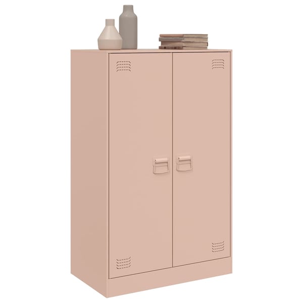 vidaXL skab 67x39x107 cm stål lyserød