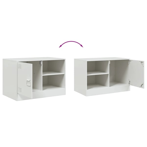 vidaXL TV-benk hvit 67x39x44 cm stål