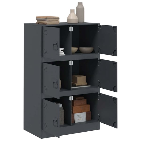 vidaXL skab 67x39x107 cm stål antracitgrå