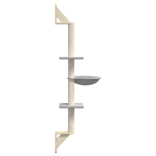 vidaXL Kissan raapimispuu seinälle vaaleanharmaa 142,5 cm