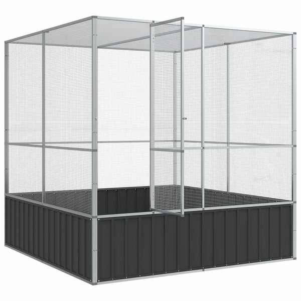 vidaXL Voliere sølv 211x207x212 cm stål