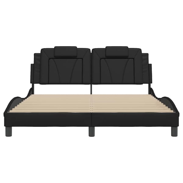 vidaXL sengeramme uden madras Viana 160x200 cm kunstlæder sort