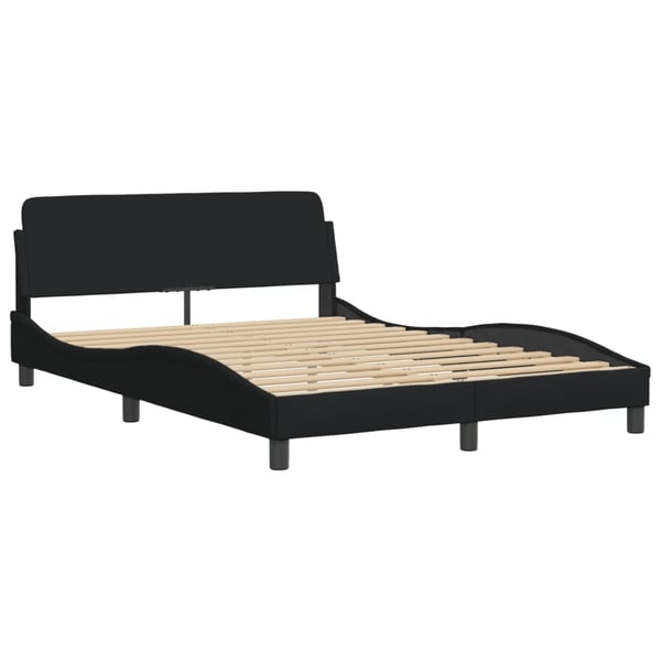 vidaXL seng med madras Dover 140x190 cm stof sort