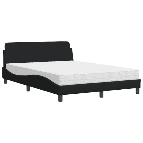 vidaXL seng med madras Dover 140x190 cm stof sort