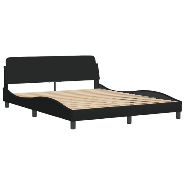 vidaXL seng med madras Dover 160x200 cm stof sort
