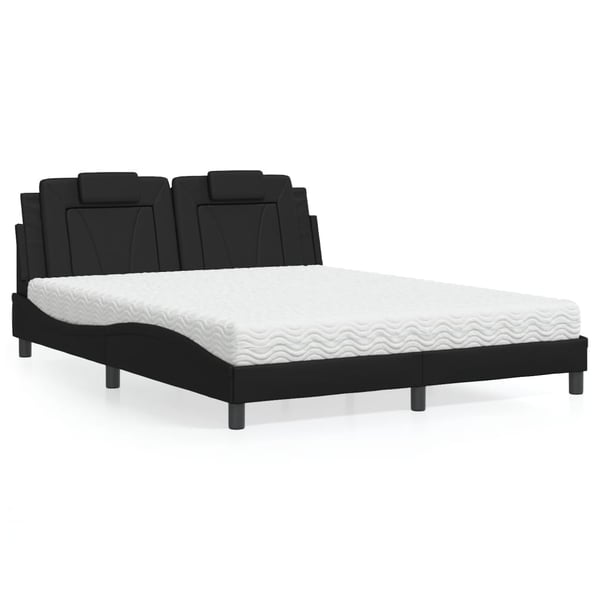 vidaXL seng Viana med madras 160x200 cm kunstlæder sort