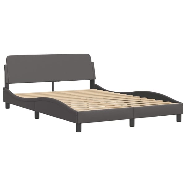 vidaXL seng Viana med madras 140x190 cm kunstlæder grå