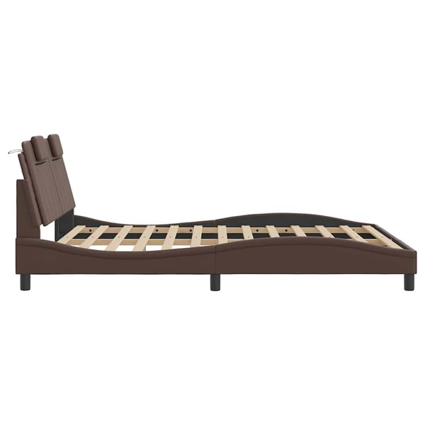 vidaXL sengeramme uden madras Viana 160x200 cm kunstlæder brun
