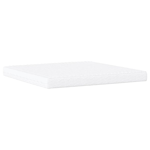 vidaXL seng med madras Dover 200x200 cm kunstlæder sort og hvid