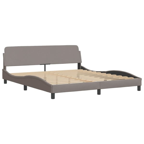vidaXL seng med madras Dover 180x200 cm stof gråbrun