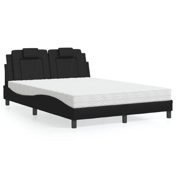 vidaXL seng Viana med madras 140x200 cm kunstlæder sort