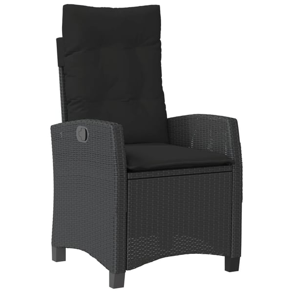 vidaXL spisebordssæt til haven 3 dele med hynder polyrattan sort
