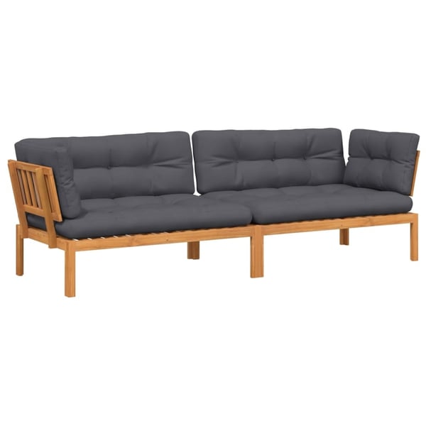 vidaXL hjørnemoduler til pallesofa 2 stk. med hynder massivt akacietræ
