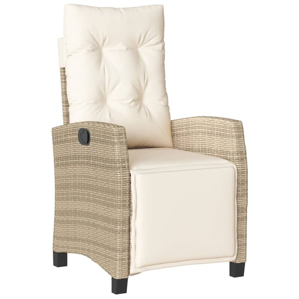 vidaXL spisebordssæt til haven 9 dele med hynder polyrattan beige