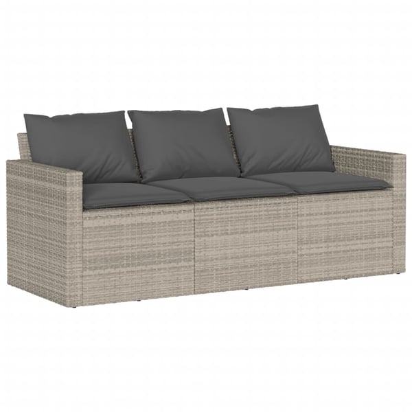 vidaXL sofasæt til haven 6 dele med hynder polyrattan lysegrå