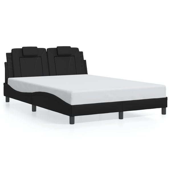 vidaXL sengeramme Viana med LED uden madras 140x190 cm sort