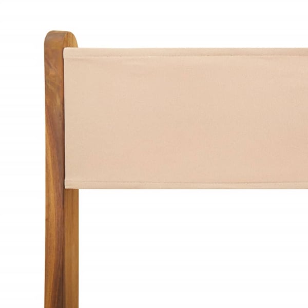 vidaXL Sammenleggbare hagestoler 6 stk beige stoff og heltre
