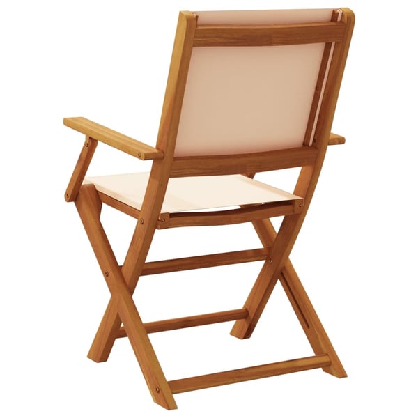 vidaXL foldbare havestole 4 stk. stof og massivt træ beige