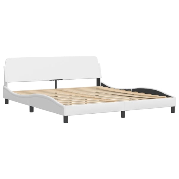 vidaXL Bed with Mattress "Dover" White 180x200 cm Faux Leather