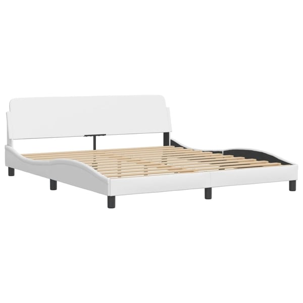 vidaXL seng med madras Dover 180x200 cm kunstlæder hvid