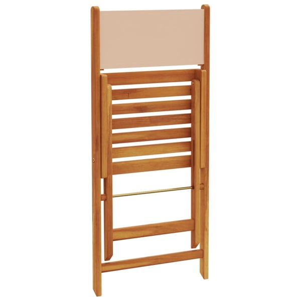 vidaXL Sammenleggbare hagestoler 4 stk beige stoff og heltre