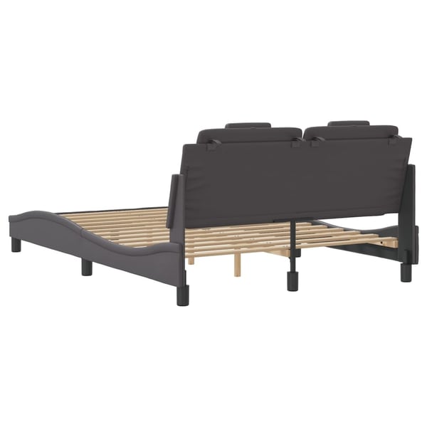 vidaXL sengeramme Viana med LED uden madras 140x190 cm grå