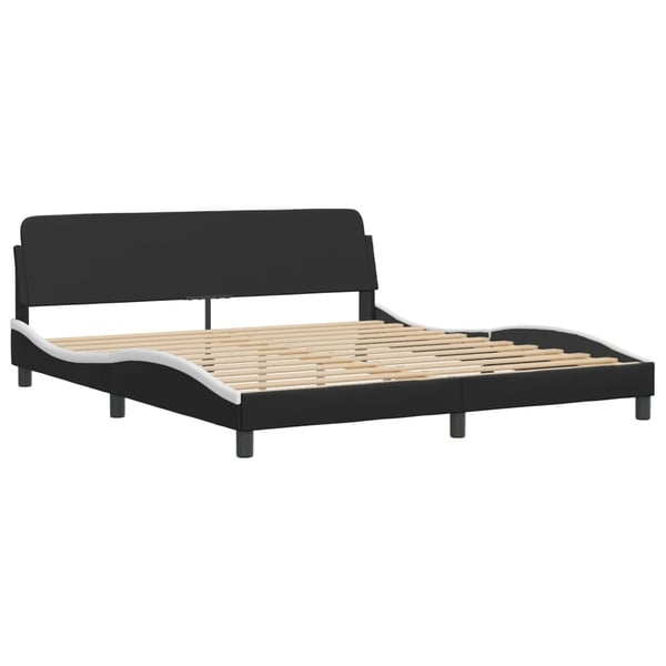 vidaXL sengeramme Viana med LED uden madras 180x200 cm sort og hvid