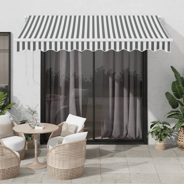 vidaXL markise m. LED 300x250 cm automatisk betjening antracitgrå hvid