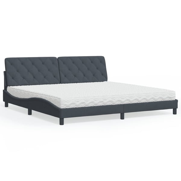 vidaXL seng med madras 200x200 cm velour mørkegrå
