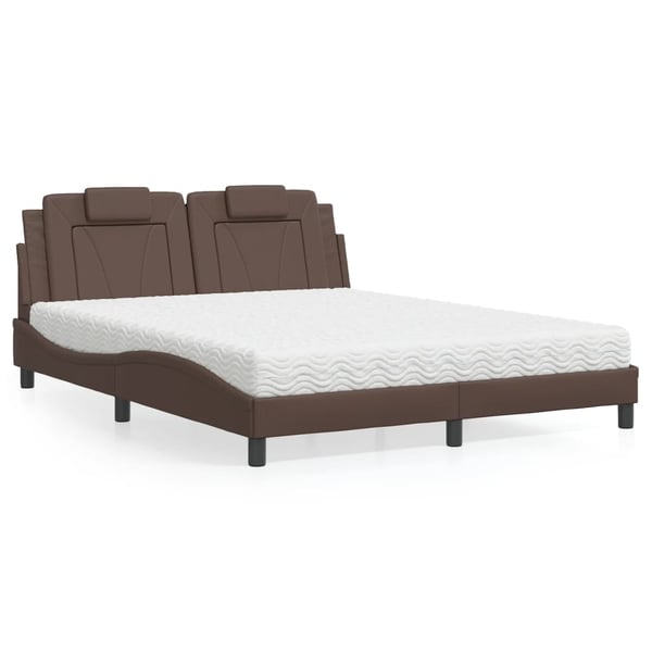 vidaXL seng Viana med madras 160x200 cm kunstlæder brun