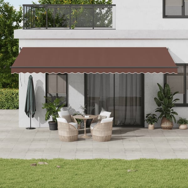 vidaXL Automatisk uttrekkbar markise brun 600x350 cm