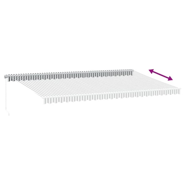 vidaXL Manuell uttrekkbar markise antrasitt og hvit 600x350 cm
