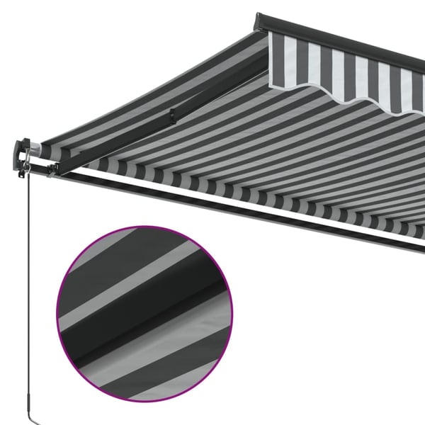 vidaXL Manuell uttrekkbart markise antrasitt og hvit 400x350 cm