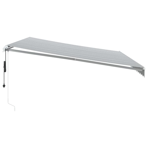 vidaXL Automatisk uttrekkbar markise LED antrasitt og hvit 500x350 cm