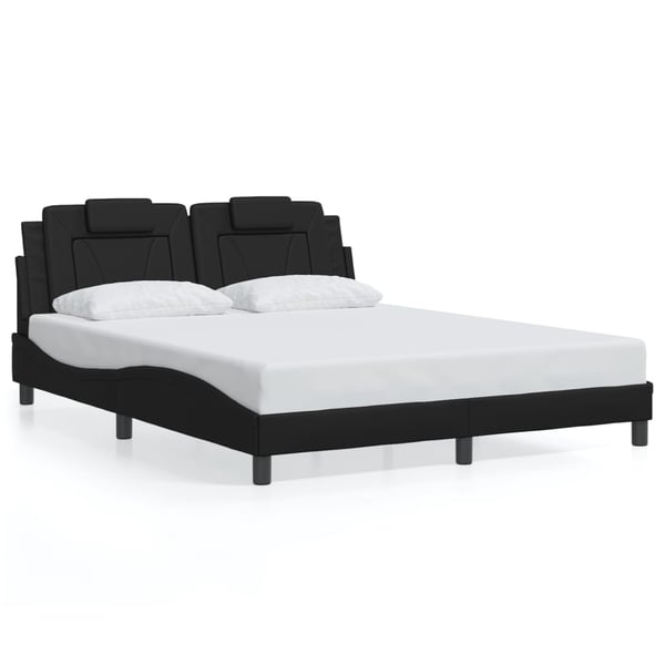 vidaXL sengeramme Viana med LED uden madras 160x200 cm sort
