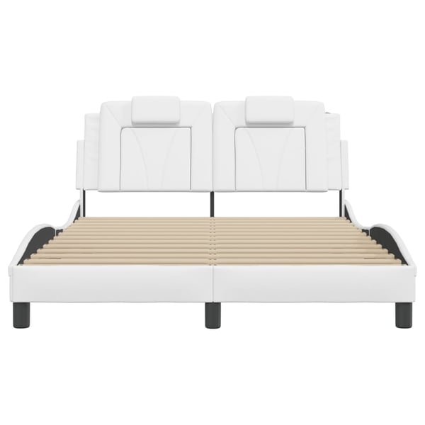 vidaXL sengeramme Viana med LED uden madras 140x190 cm hvid