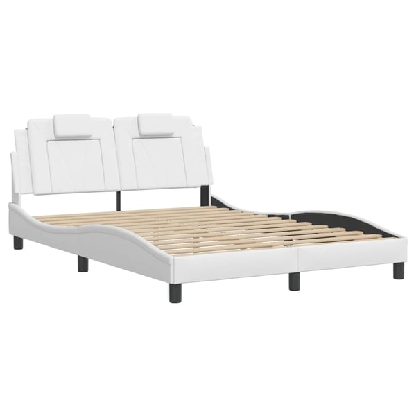 vidaXL sengeramme Viana med LED uden madras 140x190 cm hvid