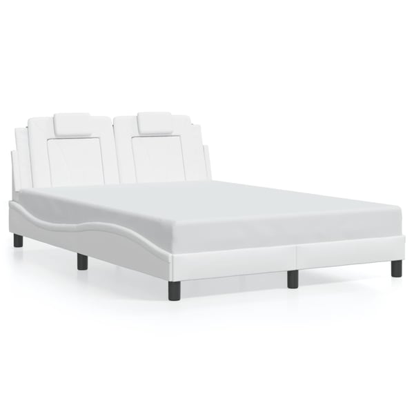 vidaXL sengeramme Viana med LED uden madras 140x190 cm hvid