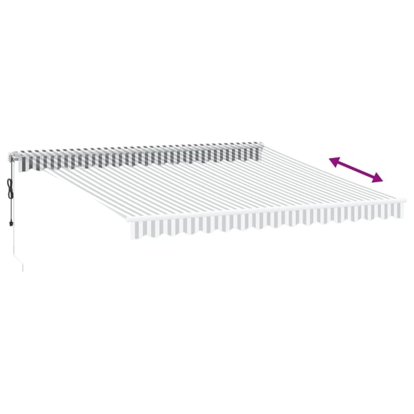 vidaXL Automatisk uttrekkbar markise LED antrasitt og hvit 400x350 cm