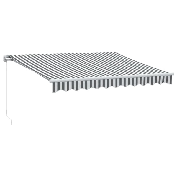 vidaXL Manuell uttrekkbar markise med LED antrasitt og hvit 300x250 cm