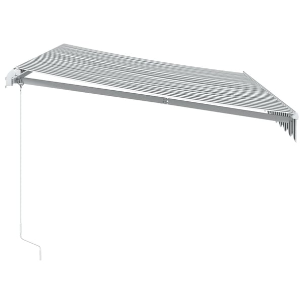 vidaXL Manuell uttrekkbar markise med LED antrasitt og hvit 350x250 cm